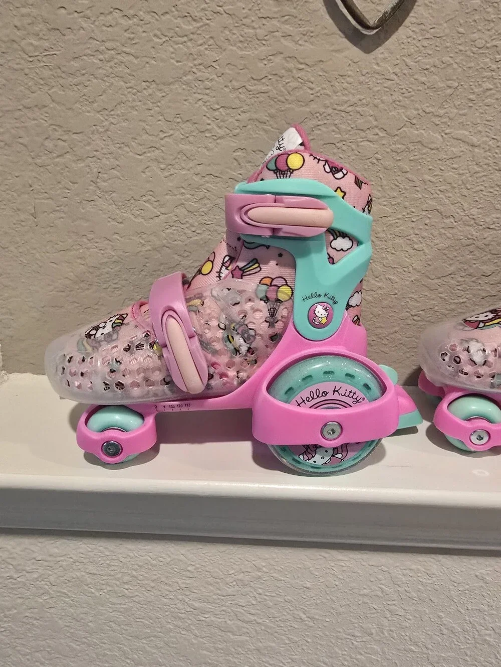 Hello Kitty Kids Adjustable Pink & Mint Roller Skates